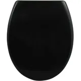 Spirella Premium Toilettendeckel Klodeckel mit Quick-Release-Funktion und Softclose Absenkautomatik. Antibakterielle Klobrille aus Duroplast und rostfreiem Edelstahl abnehmbar-Schwarz, Black