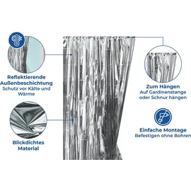 Maximex Sichtschutz 90 x 220 cm Silber 2 St.