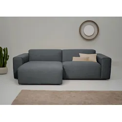 Ecksofa INOSIGN "Clayton", grau, B:247cm H:70cm T:141cm, 100% Polyester, Sofas, in einem trendigen Cord-Bezug, verschiedene Kombinationen verfügbar