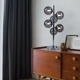 ETC Shop Tischlampe Rauchglas 6 St.