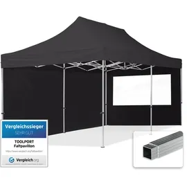 TOOLPORT Faltpavillon Economy 3 x 6 m schwarz inkl. Seitenteile 59030