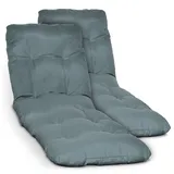 2x Auflage Sonnenliege Deckchair Flair Rl, 190x60x8 Cm, Taubenblau
