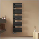 EMKE Paneelheizkörper 1320 x 400 mm 570 W schwarz Mittelventil