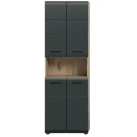 xonox.home Hochschrank Ice Nox Oak Nachbildung schwarz matt B/H/T: ca. 60x185x30 cm B: 60 H: 185