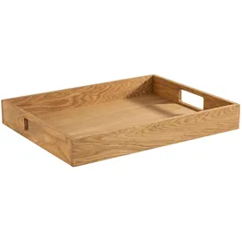 APS Serviertablett mit Griffen, Eichenholz, 45x36x6cm