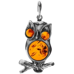 Ketten-Anhänger OSTSEE-SCHMUCK "Ostsee-Schmuck Anhänger Eule Anhänger Eule", weiß, Schmuckanhänger, Damen, 47 x 21mm, Silber 925 (Sterlingsilber), 5.2 g