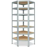 shelfplaza Eckregal Metall 230x60x30 cm silber