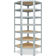 shelfplaza Eckregal Metall 230x60x30 cm silber