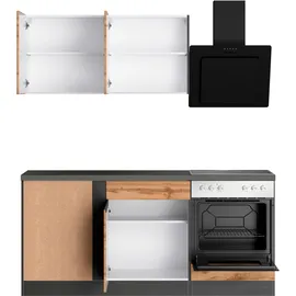 kochstation Winkelküche KS-Riesa L-Form 240 x 270 cm grau