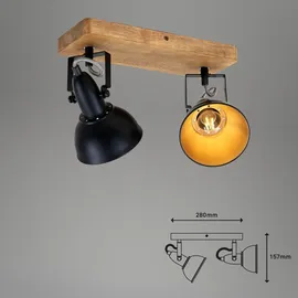 Briloner - Deckenleuchte Spotleuchte Schwenkbar E14 25 w schwarz Metall-Holz