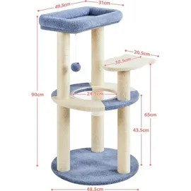 Yaheetech Ozean Design Kratzbaum 90 cm blau