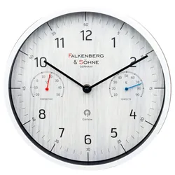 Falkenberg & Söhne  Design Funkwanduhr 30 cm lautlos Thermo- & Hygrometer