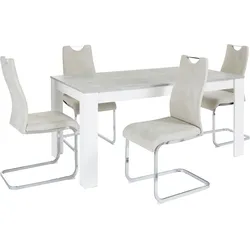 Essgruppe HOME AFFAIRE "Milano", beige, Sitzmöbel-Sets, 4 Stühle und 1 Tisch