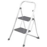 Perel, Leiter + Gerüst, 2-Stufige Metall-Stufenleiter (Trittleiter, 30 cm)