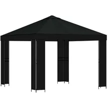 vidaXL Pavillon 3 x 3 m inkl. 4 Seitenteile Schwarz