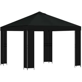 vidaXL Pavillon 3 x 3 m inkl. 4 Seitenteile Schwarz