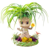 Super süßer schöne Baby Groot Blumentopf,kleine Pflanzentopfpflanze,kreative Balkondekoration Aquariumdekorationen,mit Blumentopf-Basis (Sonnenblume)