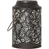 Star Trading | LED-Solar-Dekoration 'Leafy' Laterne, schwarz,