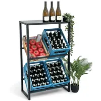 DanDiBo Ambiente Getränkekistenregal 69 x 112 x 32 cm Schwarz