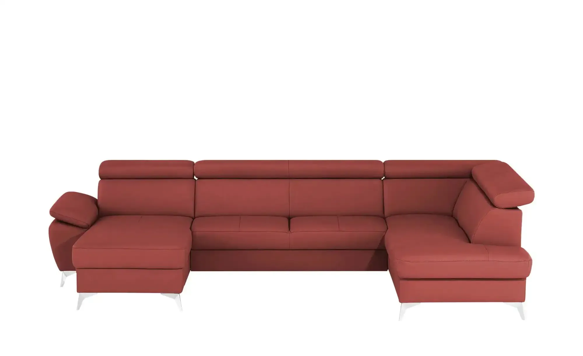 uno Wohnlandschaft mit verstellbarem Kopfteil Apollo ¦ rot ¦ Maße (cm): B: 338 H: 96 T: 210.0