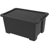 Rotho Evo Easy Aufbewahrungsbox 44l mit Deckel, 44 l BLACK COLLECTION