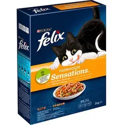 felix® Katzen-Trockenfutter Farmhouse Sensations mit Huhn, Truthahn und Gemüse 1,0 kg