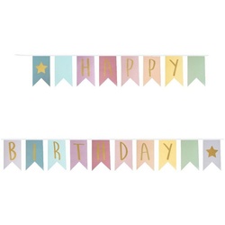 JaBaDaBaDo Girlande Jabadabado Happy Birthday Wimpelkette Kinderzimmer goldfarben