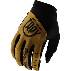 Troy Lee Designs Flowline Eyez Fahrrad Handschuhe, schwarz-gold, Größe XL für Männer