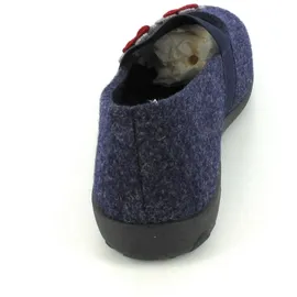 ROHDE Damen Hausschuh Filz Ballerina Blütenapplikation Ballerup 2228, Größe:41 EU, Farbe:Blau