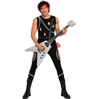 Fun Shack Kostüm 80er Jahre Rocker für Herren, Rockstar Outfit, Perfekt für Fasching und Karneval, M - M