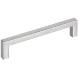 SO-TECH® Möbelgriff E8 echt Edelstahl Profil eckig Stangengriff, inkl. Schrauben (10-St), 10 Stück, Edelstahl gebürstet, BA 128 mm silberfarben Bohrlochabstand: 128 mm