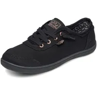 Skechers Damen Bobs B Cute Memory Foam, Flexible Laufsohle, Leichte Vegane Schuhe Sneaker, Schwarz/Schwarz, 35.5 EU Weit