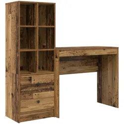 vidaXL Schreibtisch mit Stauraum Alter Holz Werkstoff Holz