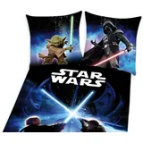 Herding 447245050412 Bettwäsche Star Wars, Kopfkissenbezug: 80 x 80 cm + Bettbezug: 135 x 200 cm, 100 % Baumwolle, Renforce