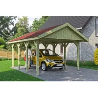 SKANHOLZ Einzelcarport 'Wallgau' mit roten Schindeln 430 x 600