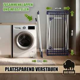 BigDean Wäscheständer 200 ausziehbar 20 m Weiß