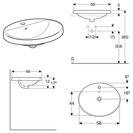 Geberit VariForm Einbauwaschtisch 60 x 48 cm (500725012)