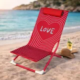 KASANOVA Strandstuhl Klappstuhl Love Schriftzug und Kopfstütze