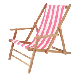 Jan Kurtz - Maxx Deckchair Teakholz, Bezug Designers Guild Streifen pink