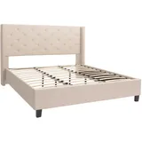MCW Polsterbett N59 180 x 200 cm Massivholz Stoff/Textil creme-beige