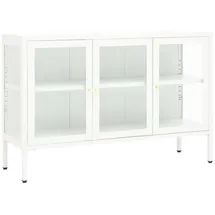 vidaXL Sideboard Weiß 105x35x70 cm Stahl und Glas