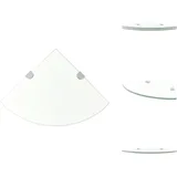 Vidaxl - Eckregale 2 Stk. mit Verchromten Halterungen Glas Transparent - Wandregal - Eckregal - Glasregal - Regal Transparent - Küchenregal