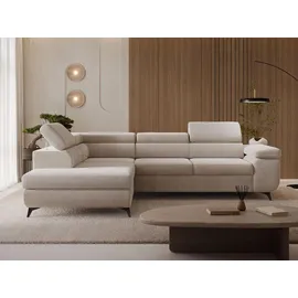 GRAINGOLD Eckcouch Polyester 4-Sitzer Beige