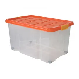 Testrut axentia Aufbewahrungsbox Unibox 235874 55Liter, mit Deckel und Rollen Kunststoff, A3, 60x40x34cm