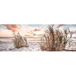 EUROART Glasbild 33 x 98 cm Soft Sea V Glas Beige