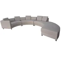 JVmoebel Ecksofa Grau Rundsofa mit USB Steckdose - Eckcouch Garnitur aus Leder, Made in Europa blau