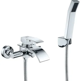 Auralum klassisch Badewanne Duschset mit Handbrause, Chrom Badewannenarmatur, Duschsystem Duschset für Badewanne und Badezimmer