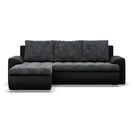 mebligo Ecksofa mit Schlaffunktion FORESTA, Sofa mit bettkasten Schwarz Schwarz