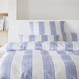 elegante Mako-Satin Bettwäsche Capri ozeanblau 240x220 cm + 2x 80x80 cm - blau