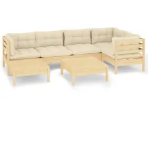 vidaXL Garten-Lounge-Set 7-tlg. creme Kiefer